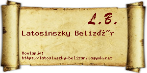 Latosinszky Belizár névjegykártya